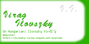 virag ilovszky business card